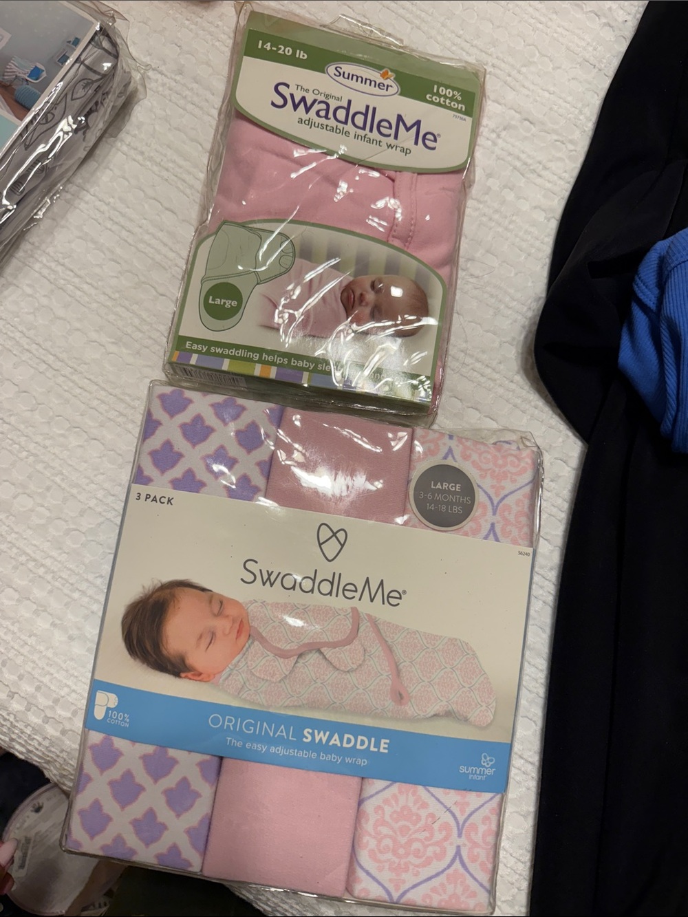 SwaddleMe Baby Swaddle 3-Pack & Adjustable Wrap in Pink and Lavender